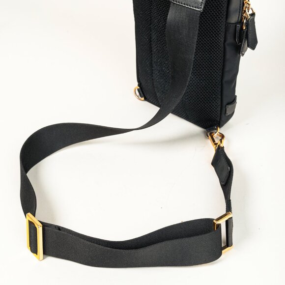 Fendi Monster Black Leather & Nylon Sling Bag - Picture 7 of 12